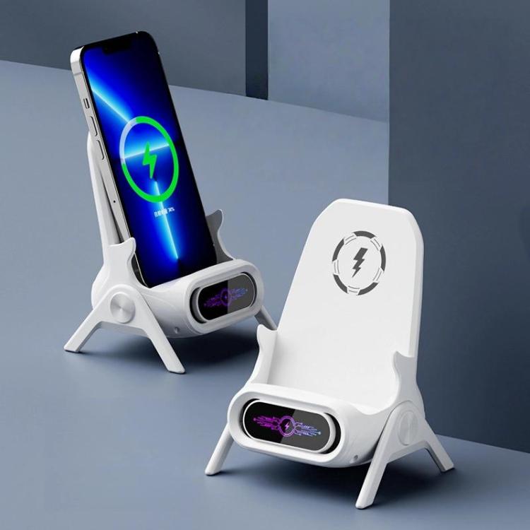 Stuhlförmiges kabelloses Ladegerät für Schreibtische, kompatibel mit 4,5-11 Zoll Smartphones & Tablets
