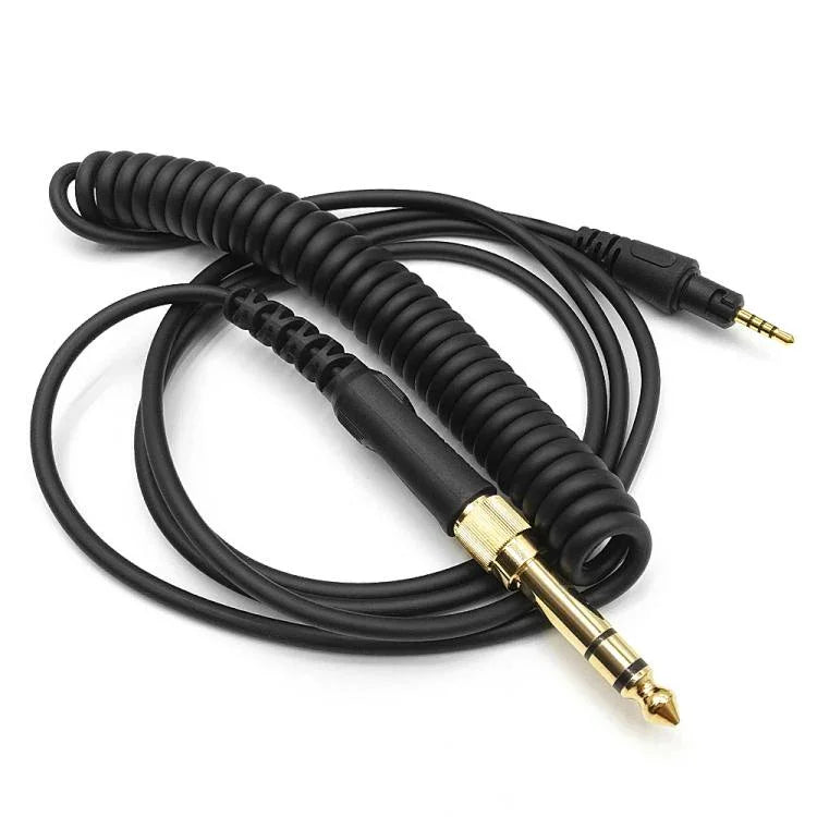 1,2 m Kopfhörer-Spiralkabel, für Pioneer HDJ-CUE1 / HDJ-X7 / HDJ-S7 / HDJ-X5 / HDJ-S7, gewinkelter Stecker, gerader Stecker