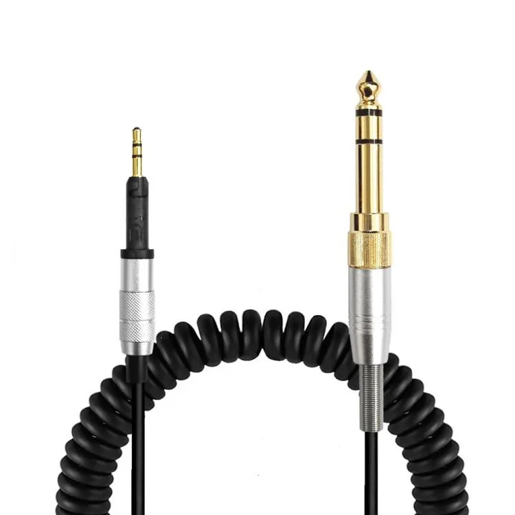2,5 mm auf 3,5 mm + 6,35 mm Stecker 1,5 m Spiralkopfhörerkabel, für Sennheiser HD6 / HD8 / HD7 / HD598, ZS0245