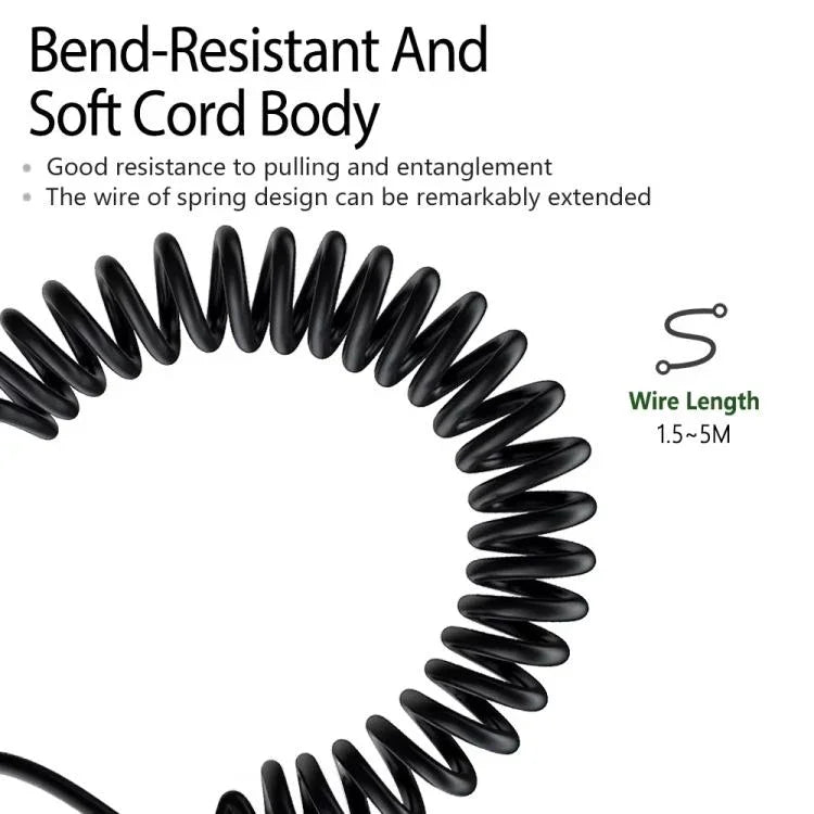 2,5 mm auf 3,5 mm + 6,35 mm Stecker 1,5 m Spiralkopfhörerkabel, für Sennheiser HD6 / HD8 / HD7 / HD598, ZS0245