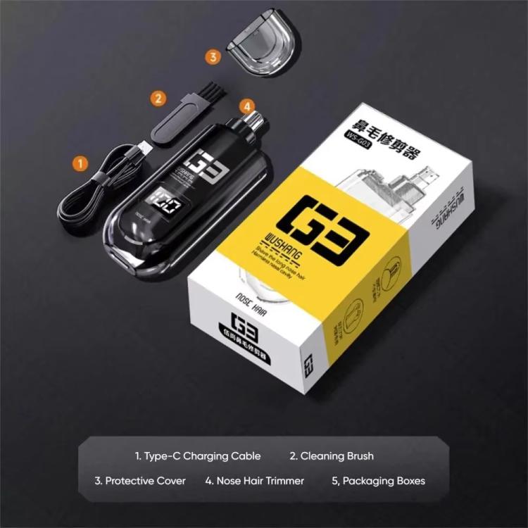 WUSHANG Wiederaufladbarer Nasenhaarschneider USB-C Laden Sanfte & Schmerzfreie Nasenpflege