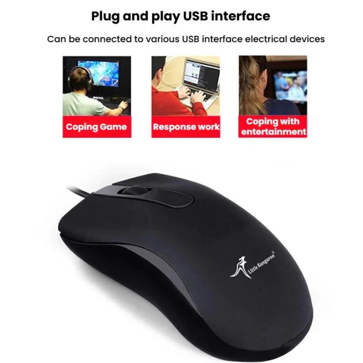Little Kangaroo DS-917 1000DPI Ergonomische optische kabelgebundene Maus Laptop-Maus für Büro und Gaming, DS-917 USB