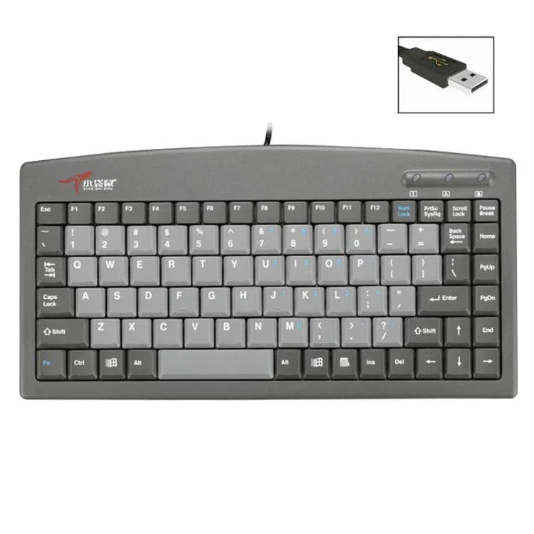 Little Kangaroo DS-9827 88 Tasten kabelgebundene Tastatur mit Magnetring Laptop Industriebüro-Tastatur, PS2, USB