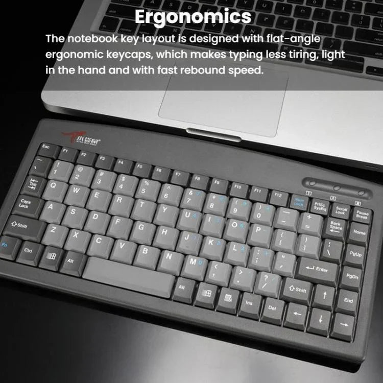 Little Kangaroo DS-9827 88 Tasten kabelgebundene Tastatur mit Magnetring Laptop Industriebüro-Tastatur, PS2, USB