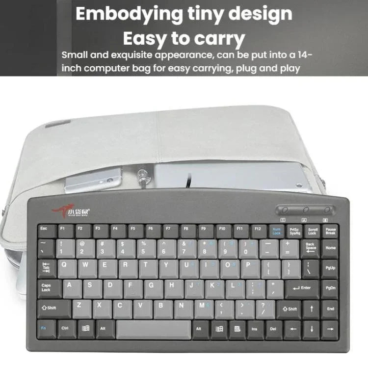 Little Kangaroo DS-9827 88 Tasten kabelgebundene Tastatur mit Magnetring Laptop Industriebüro-Tastatur, PS2, USB