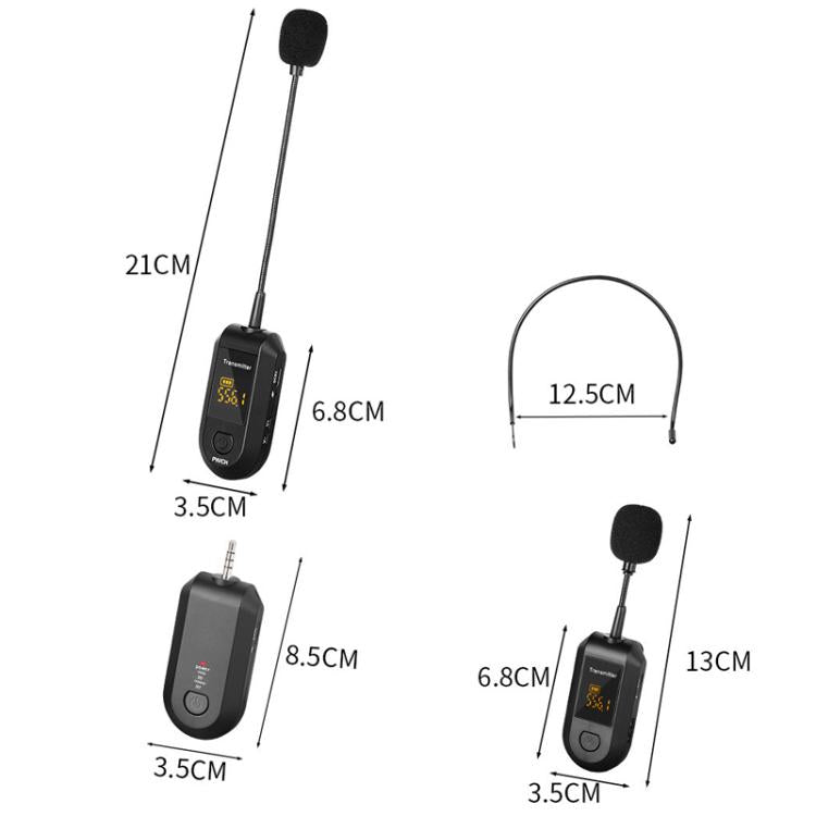 Drahtloser 2,4G Mikrofonverstärker Tragbares Mikrofon, 1 In 1 Ansteckclip, 1 In 1 Kopfbedeckung, 1 In 2 Ansteckclip, 1 In 2 Kopfbedeckung