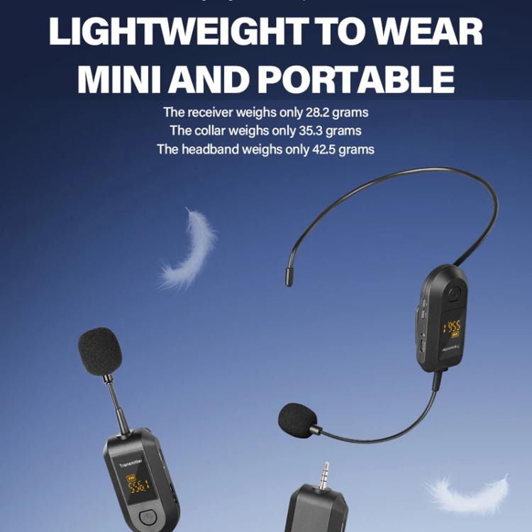 Drahtloser 2,4G Mikrofonverstärker Tragbares Mikrofon, 1 In 1 Ansteckclip, 1 In 1 Kopfbedeckung, 1 In 2 Ansteckclip, 1 In 2 Kopfbedeckung