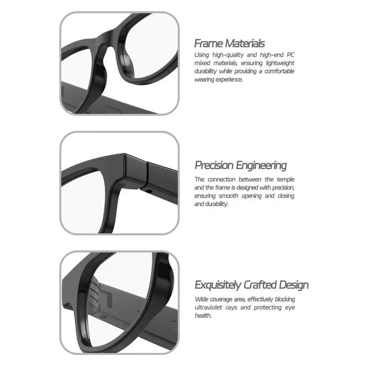 AIMB-V3 Smartbrille mit austauschbaren Sonnenbrillen- und Blaulichtfiltergläsern, AIMB-V3