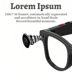 AIMB-G1 Smartbrille mit 5-MP-Kamera und KI-Echtzeitübersetzung, 1080p-Videostabilisierung, 3-Linsen-Set, AIMB-G1