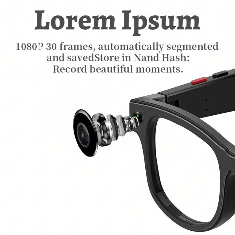 AIMB-G1 Smartbrille mit 5-MP-Kamera und KI-Echtzeitübersetzung, 1080p-Videostabilisierung, 3-Linsen-Set, AIMB-G1