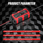 FOXSUR Smart 6V/12V 1.5A Battery Charger 4AH-30AH Lead Acid Battery Maintainer For Motorcycle/Car/ATV, EU Plug, US Plug, UK Plug