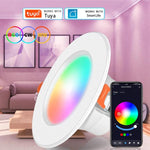 Kompatibel mit Tuya WIFI & Bluetooth Einbauleuchte RGB+CW+WW Dimmbares LED Downlight, 5W 2,5 Zoll, 7W 3,5 Zoll, 10W 4 Zoll, 15W 6 Zoll