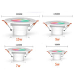 Kompatibel mit Tuya WIFI & Bluetooth Einbauleuchte RGB+CW+WW Dimmbares LED Downlight, 5W 2,5 Zoll, 7W 3,5 Zoll, 10W 4 Zoll, 15W 6 Zoll