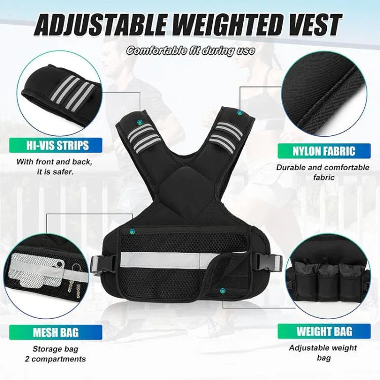 Fitness Verstellbare Gewichte Reflektierende Sportwesten, 5 KG