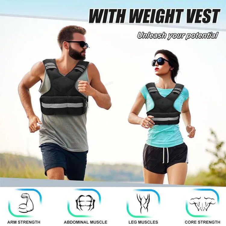 Fitness Verstellbare Gewichte Reflektierende Sportwesten, 5 KG