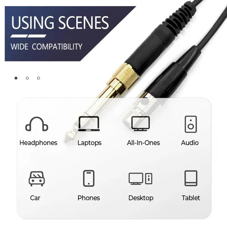 6,35-mm-Klinkenstecker-Kopfhörerkabel für AKG Q701 Q702 K712 K240, 1,5–4,5 m Spiralkabel, 3 m gerades Kabel