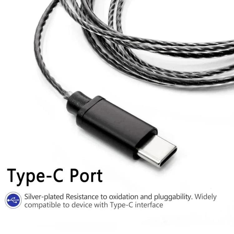 1,2m Type-C auf MMCX Schnittstelle Kopfhörerkabel für Shure SE215 / SE315 / SE425 / SE535 / SE846, Inline-Steuerung, Standard