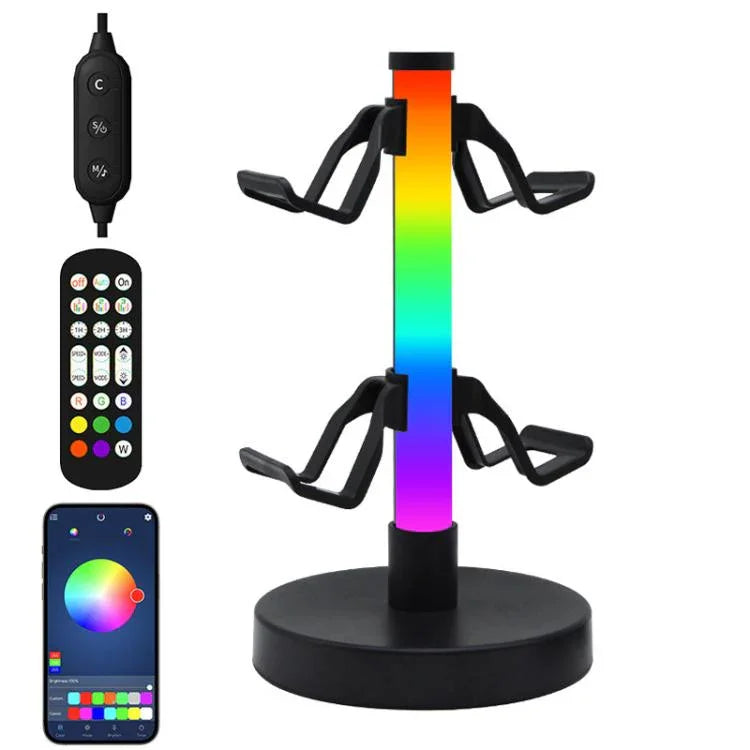 KBB-81 RGB-Gaming-Controller-Kopfhörerständer Umgebungslichtständer, Kabelsteuerung, Kabelsteuerung+Fernbedienung, Kabelsteuerung+Fernbedienung+Bluetooth-App
