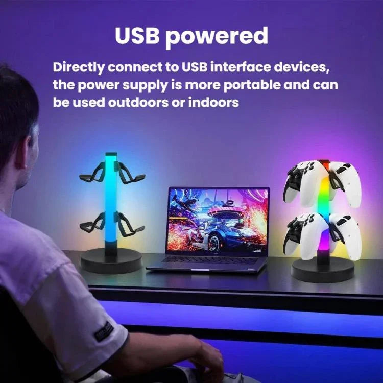 KBB-81 RGB-Gaming-Controller-Kopfhörerständer Umgebungslichtständer, Kabelsteuerung, Kabelsteuerung+Fernbedienung, Kabelsteuerung+Fernbedienung+Bluetooth-App