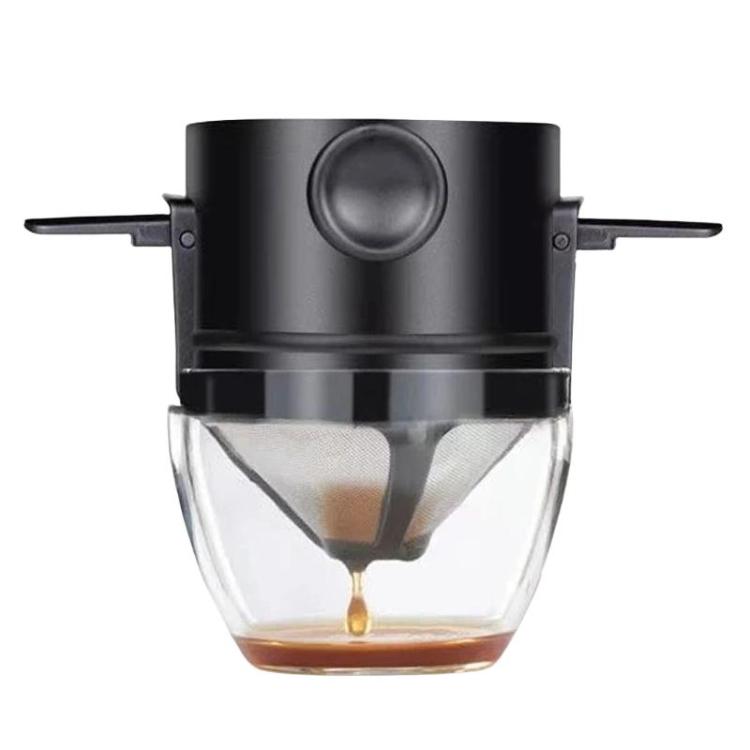 Tragbarer papierloser Kaffeefilterbecher Kaffeetropf-Filterkegel, Weiß, Schwarz, Schwarz mit Basis, Weiß mit Basis