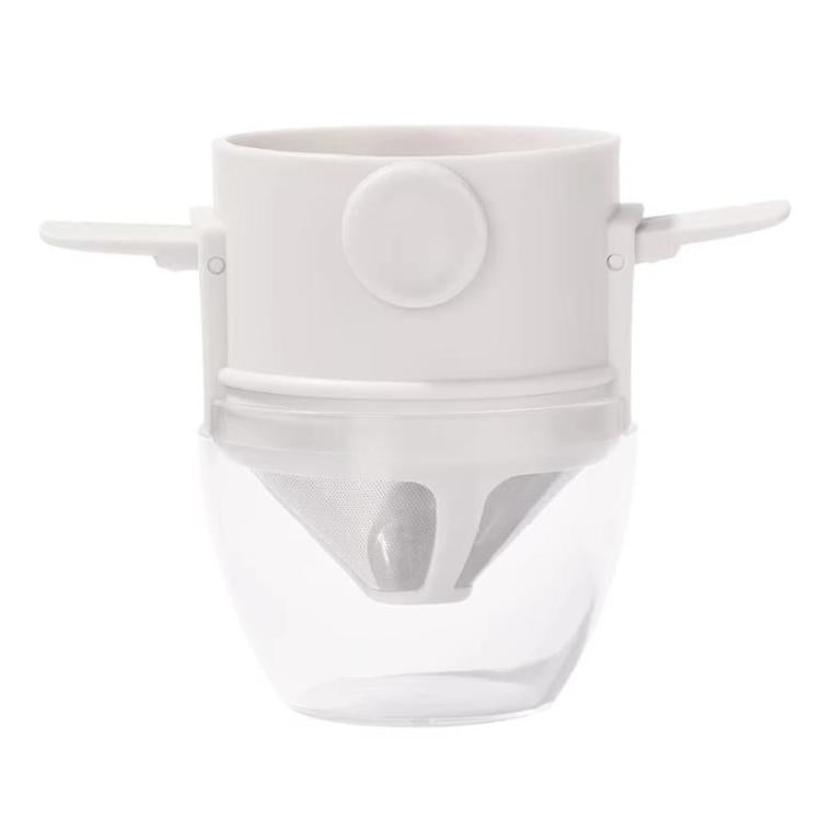 Tragbarer papierloser Kaffeefilterbecher Kaffeetropf-Filterkegel, Weiß, Schwarz, Schwarz mit Basis, Weiß mit Basis