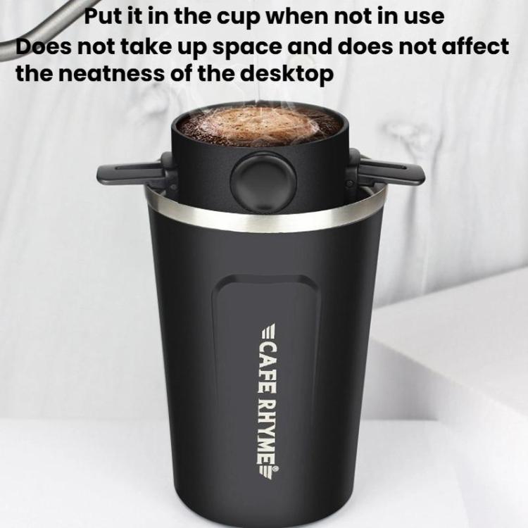 Tragbarer papierloser Kaffeefilterbecher Kaffeetropf-Filterkegel, Weiß, Schwarz, Schwarz mit Basis, Weiß mit Basis