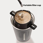 Tragbarer papierloser Kaffeefilterbecher Kaffeetropf-Filterkegel, Weiß, Schwarz, Schwarz mit Basis, Weiß mit Basis