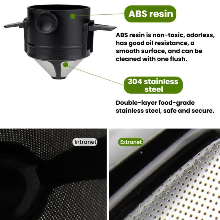 Tragbarer papierloser Kaffeefilterbecher Kaffeetropf-Filterkegel, Weiß, Schwarz, Schwarz mit Basis, Weiß mit Basis