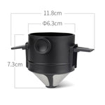 Tragbarer papierloser Kaffeefilterbecher Kaffeetropf-Filterkegel, Weiß, Schwarz, Schwarz mit Basis, Weiß mit Basis