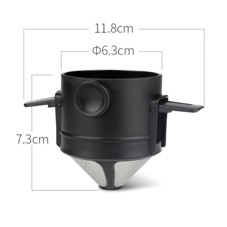 Tragbarer papierloser Kaffeefilterbecher Kaffeetropf-Filterkegel, Weiß, Schwarz, Schwarz mit Basis, Weiß mit Basis