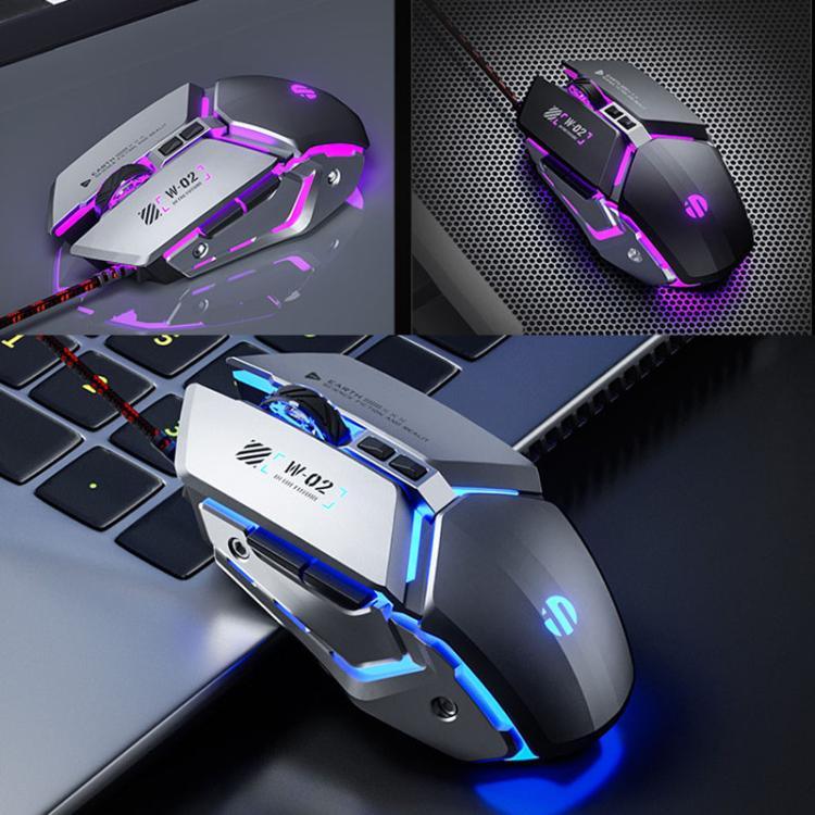 Inphic W-02 USB Kabelgebundene Gaming-Maus Makroprogrammierbare Beleuchtete Computermaus