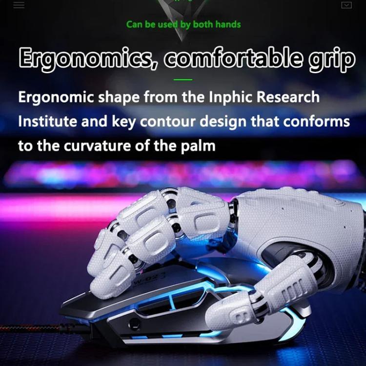 Inphic W-02 USB Kabelgebundene Gaming-Maus Makroprogrammierbare Beleuchtete Computermaus