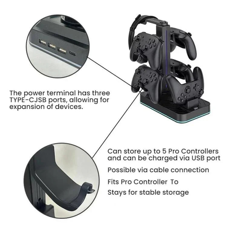 Für Nintendo Switch 2 Pro Controller Kopfhörer Aufbewahrungsregal Ladestation