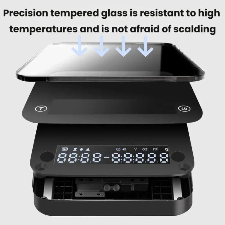 CAFE RHYME 311 Intelligente elektronische Waage für Pour-Over-Kaffee Mini Multifunktionale Küchenwaage mit Timer