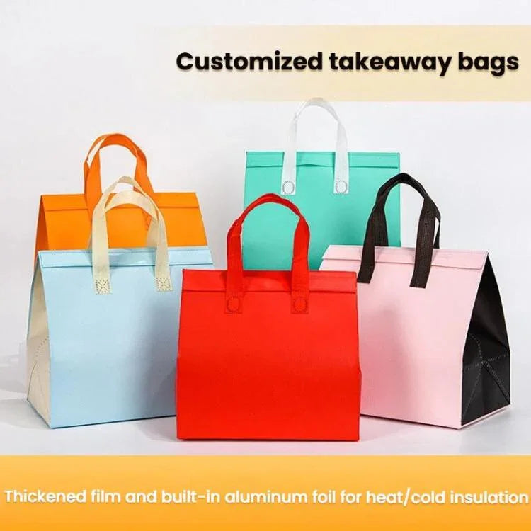 Aluminiumfolie Thermo-Liefertasche, 50 Beutel pro Packung, Größe: 21x26x11cm, Klein 21x26x11cm, Mittel 24x24x15cm, Groß 26x26x17cm, Extra Groß 30x30x20cm