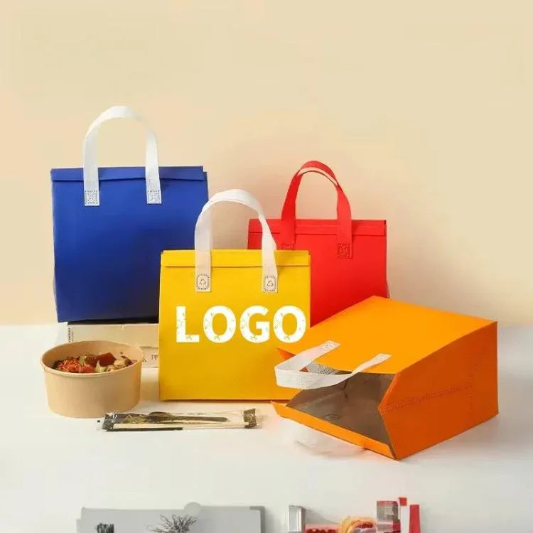 Aluminiumfolie Thermo-Liefertasche, 50 Beutel pro Packung, Größe: 21x26x11cm, Klein 21x26x11cm, Mittel 24x24x15cm, Groß 26x26x17cm, Extra Groß 30x30x20cm