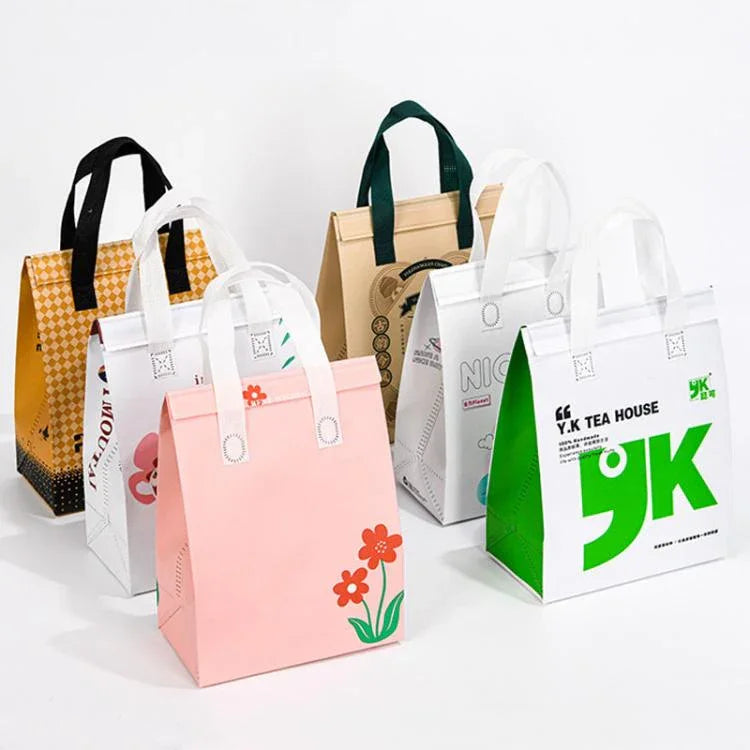 Aluminiumfolie Thermo-Liefertasche, 50 Beutel pro Packung, Größe: 21x26x11cm, Klein 21x26x11cm, Mittel 24x24x15cm, Groß 26x26x17cm, Extra Groß 30x30x20cm