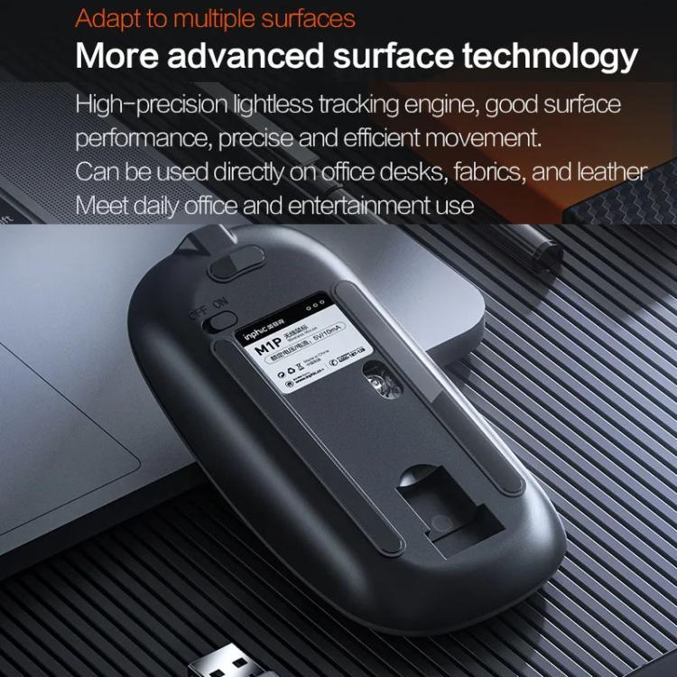 Inphic M1 PRO Kabellose Bluetooth Tri-Mode Wiederaufladbare Leise Maus mit Batteriestandsanzeige