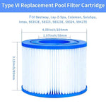 Poolreiniger Filter Ersatzkartusche für Bestway, Lay-Z-Spa, Coleman, SaluSpa und Intex, VI Kartusche