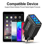 5.1A QC3.0 Schnellladefähiges 4-Port-USB-Handyladegerät, EU-Stecker, US-Stecker, UK-Stecker