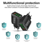 5.1A QC3.0 Schnellladefähiges 4-Port-USB-Handyladegerät, EU-Stecker, US-Stecker, UK-Stecker
