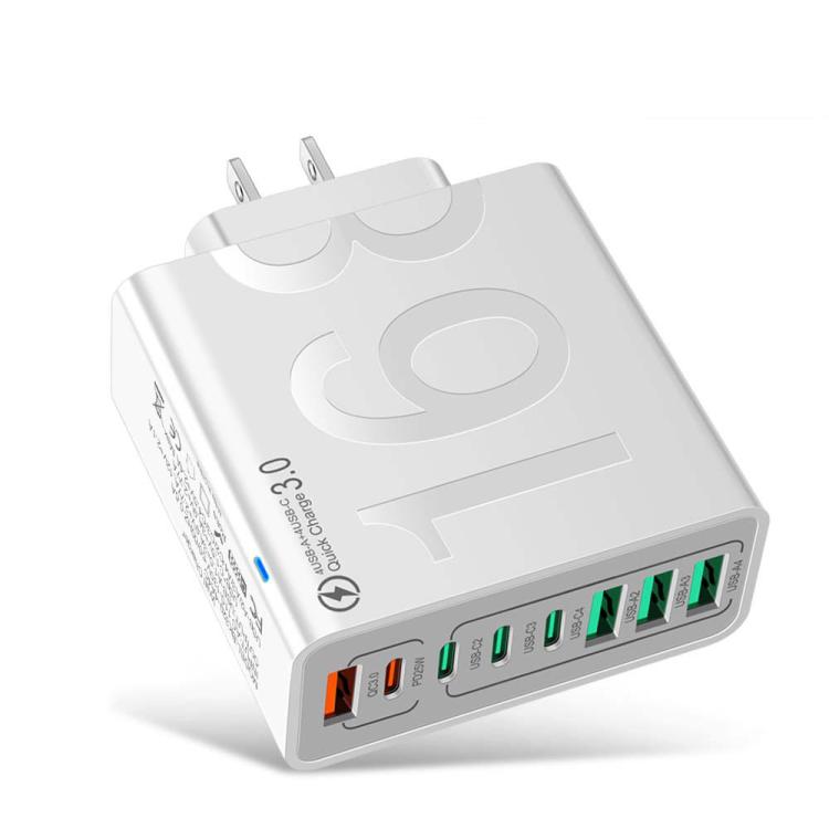 150W 4USB+4Type-C 8-Port QC3.0 Schnelllade-Handyladegerät, EU-Stecker (Schwarz), EU-Stecker (Weiß), EU-Stecker (Gelb), US-Stecker (Schwarz), US-Stecker (Weiß), US-Stecker (Gelb), UK-Stecker (Schwarz), UK-Stecker (Weiß), UK-Stecker (Gelb)
