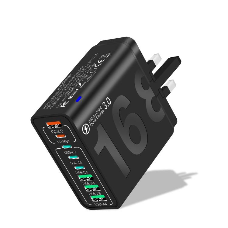 150W 4USB+4Type-C 8-Port QC3.0 Schnelllade-Handyladegerät, EU-Stecker (Schwarz), EU-Stecker (Weiß), EU-Stecker (Gelb), US-Stecker (Schwarz), US-Stecker (Weiß), US-Stecker (Gelb), UK-Stecker (Schwarz), UK-Stecker (Weiß), UK-Stecker (Gelb)
