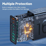 150W 4USB+4Type-C 8-Port QC3.0 Schnelllade-Handyladegerät, EU-Stecker (Schwarz), EU-Stecker (Weiß), EU-Stecker (Gelb), US-Stecker (Schwarz), US-Stecker (Weiß), US-Stecker (Gelb), UK-Stecker (Schwarz), UK-Stecker (Weiß), UK-Stecker (Gelb)