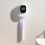 CKPA Wiederaufladbarer UV-Zahnbürstensterilisator und Halter mit Smart Display, bohrfreie Klebehalterung für elektrische Zahnbürsten