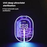 CKPA Wiederaufladbarer UV-Zahnbürstensterilisator und Halter mit Smart Display, bohrfreie Klebehalterung für elektrische Zahnbürsten