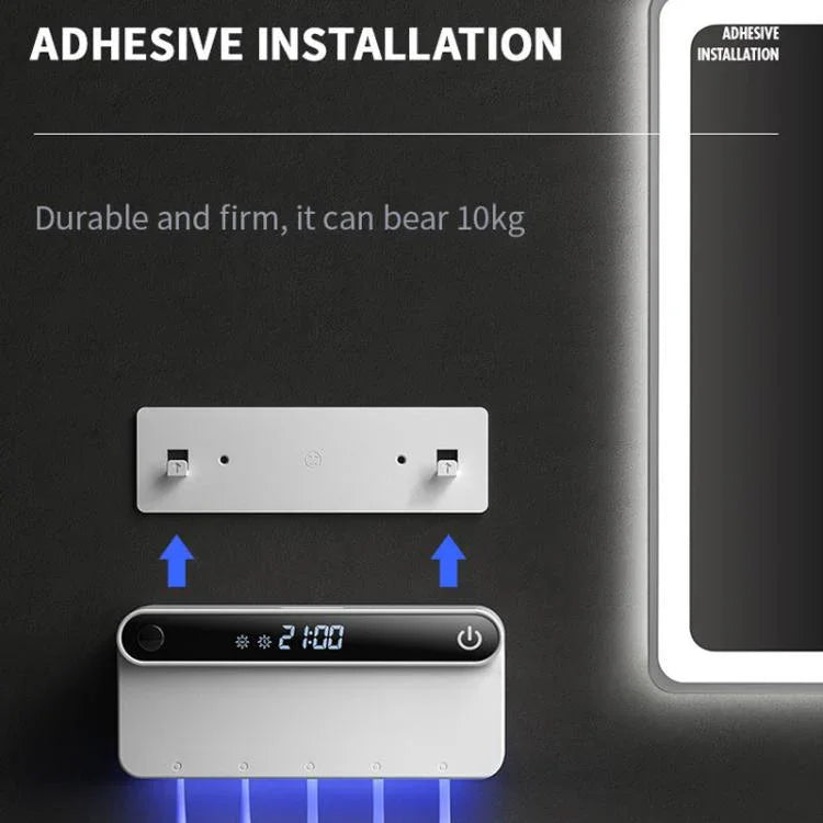 Intelligenter UV-Zahnbürstensterilisator und -trockner mit Bewegungssensor, Zeitanzeige, USB-C-Schnellladung, bohrfreier Wandhalterung