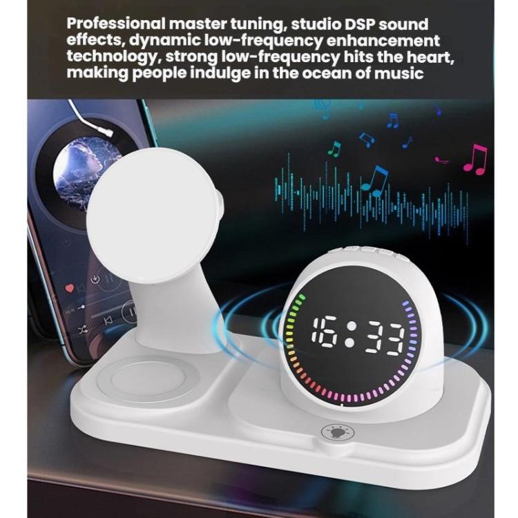 6-in-1 Desktop magnetische kabellose Ladenuhr Countdown RGB Bluetooth-Lautsprecher