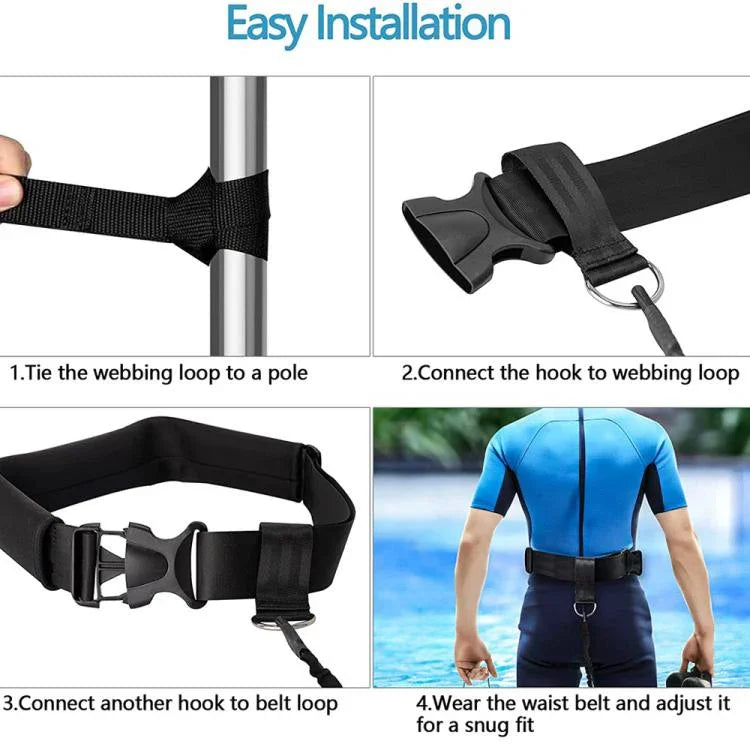 Schwimm-Kraftblock-Trainingsgurt und Elastikseil-Set