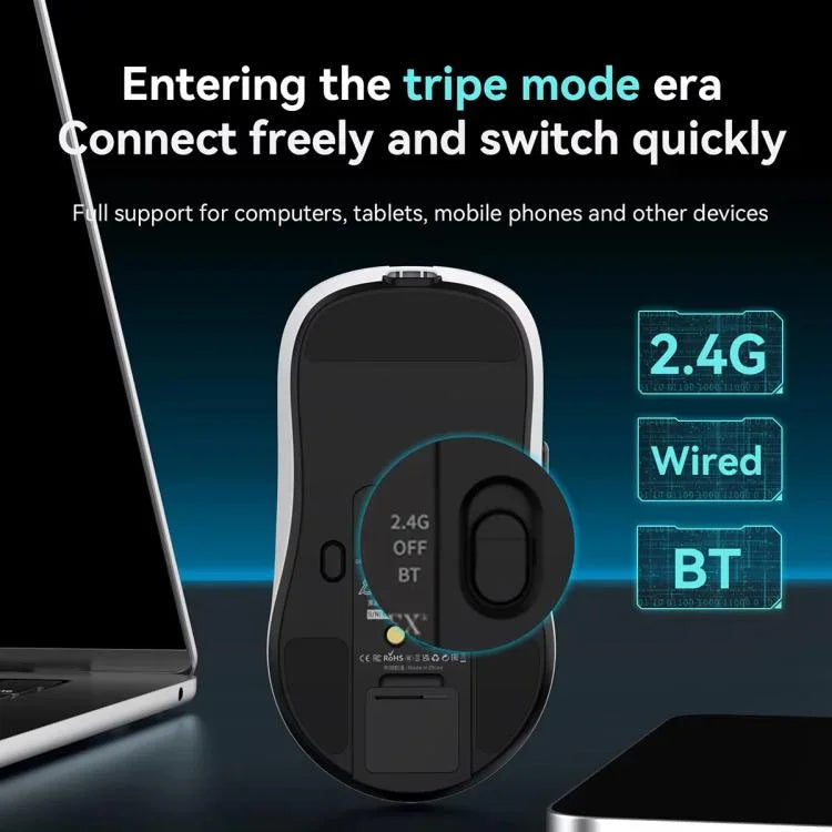 Ajazz AJ159P MC Tri-Mode Magnetische kabellose Maus Ergonomische, leichte, leise Gaming-Maus